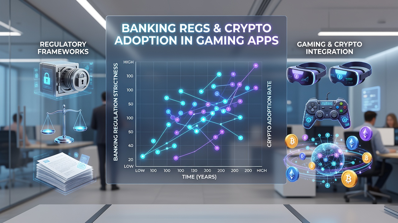 Chart showing banking regulation timelines alongside cryptocurrency transaction volumes in gaming platforms from 2023 to 2026
