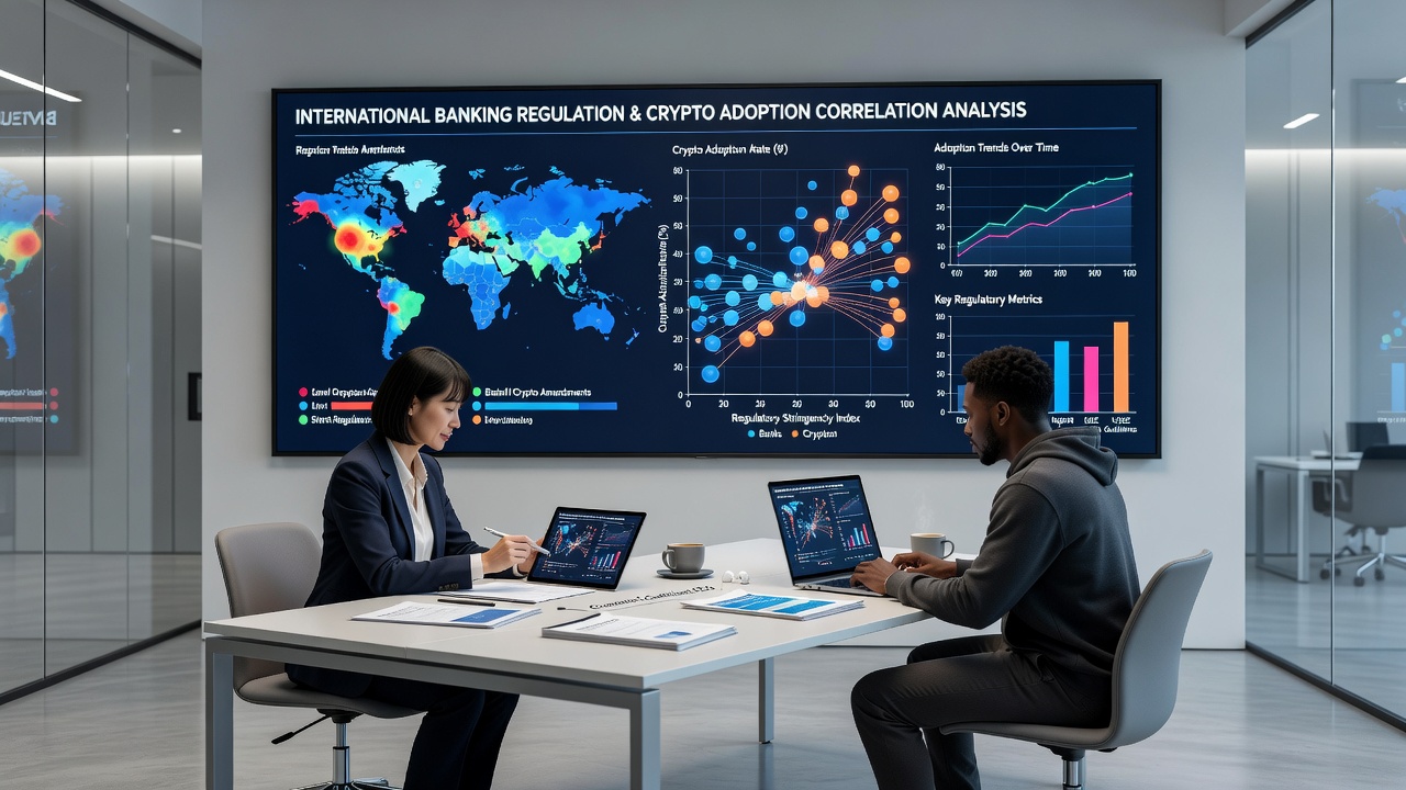 Interactive dashboard displaying regional adoption rates of cryptocurrency payments in gaming apps correlated with banking policy changes