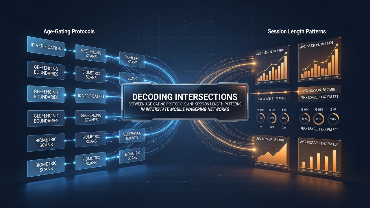 Visualization of age verification flows intersecting with mobile session analytics across state lines