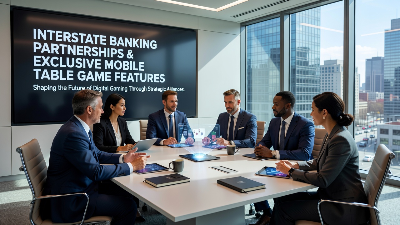 Mobile table game interfaces reflecting interstate banking and licensing variations