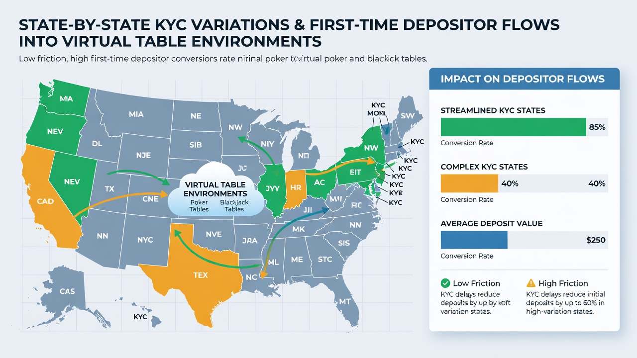 Comparison chart showing KYC processing times across different US states and impact on player deposits