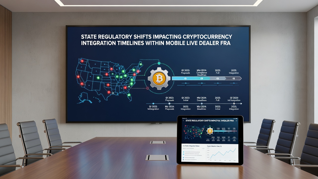 Mobile live dealer interface displaying cryptocurrency payment options during a regulatory compliance review