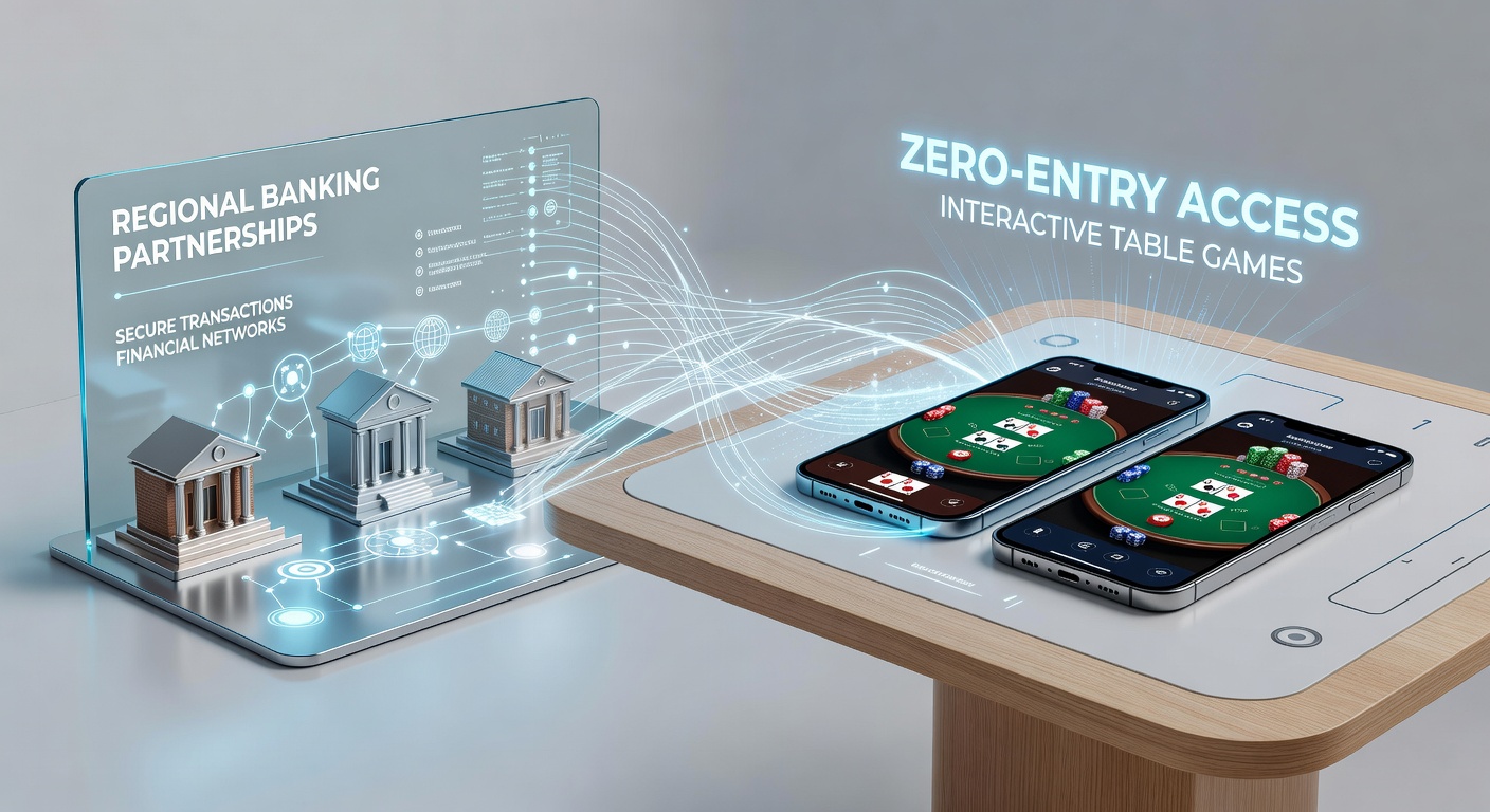 Regional banking network diagrams overlaid with mobile device interfaces showing instant table game access